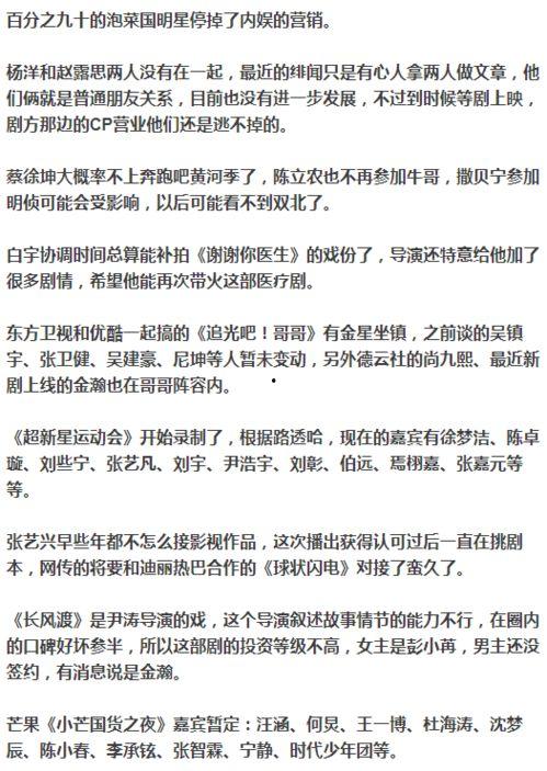 娱乐圈爆料单子有哪些,明星幕后故事大起底 第2张 娱乐圈爆料单子有哪些,明星幕后故事大起底 第2张